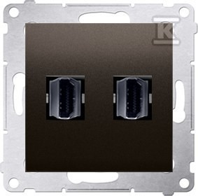 Gniazdo HDMI podwójne (moduł), brąz mat, SIMON54