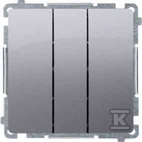 Łącznik potrójny (moduł) 10AX, 250V~, szybkozłącza, stal inox, BASIC MODUŁ