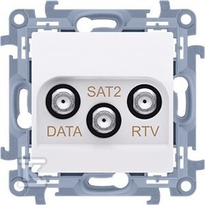 Gniazdo antenowe końcowe RTV-DATA-SAT (moduł), 1x wejście: 5÷2400 MHz, biały,