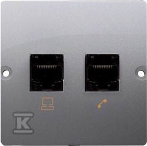 Gniazdo telefoniczne RJ12 podwójne (moduł). Montaż gniazda na wkręty do