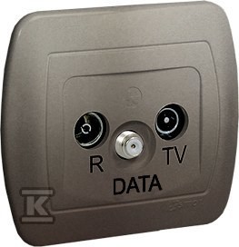 Gniazdo antenowe R-TV-DATA, satynowy, AKORD    AAD/29 w