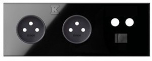 Panel 3-krotny: 2 gniazda + 1 TV + 1 RJ45,