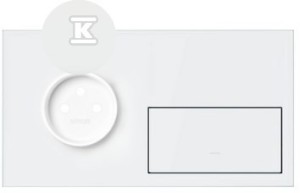 Panel 2-krotny IP44: 1 gniazdo + 1 klawisze, biały mat,