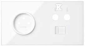 Panel 2-krotny: 1 gniazdo + 1 TV + 1 RJ45,