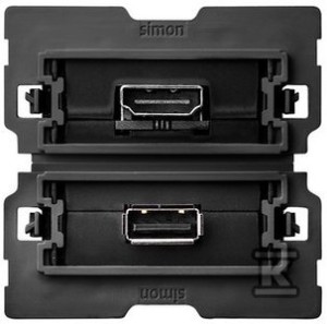 Gniazdo HDMI, v 45748 żeńskie + USB, 2.0, typ A