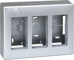 Obudowa natynkowa S500 3-modułowa, 6x K45, kompletna, aluminium, SIMON500 o