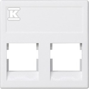 Płytka K45, 2x RJ bez osłon, uniwersalna, czysta biel, CONNECT