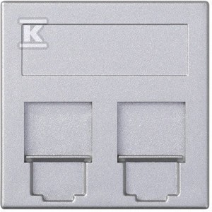 Płytka S500, 2x RJ z osłonami, BELGENCDT, aluminium, SIMON500 o