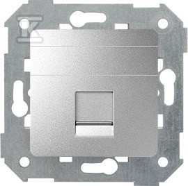 Pokrywa 1x gniazdo RJ45, płaska z żaluzją (moduł), aluminium, SIMON82