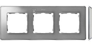Ramka 3-krotna, Detail SELECT-metal, ALUMINIUM / podstawa Chrom, SIMON82 DETAIL