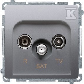 Gniazdo antenowe R-TV-SAT przelotowe (moduł), 1x wejście: 5 MHz2,4 GHz,
