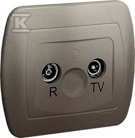 Gniazdo antenowe R-TV końcowe separowane, satynowy, AKORD