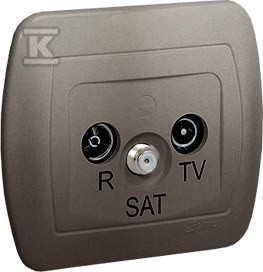 Gniazdo antenowe R-TV-SAT końcowe. Może być użyte jako gniazdo zakończeniowe
