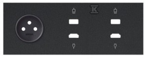Panel 3-krotny: 1 gniazdo + 1 HDMI + 1 USB