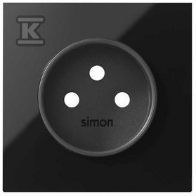 Panel 1-krotny: 1 gniazdo zasilające, czarny, SIMON100