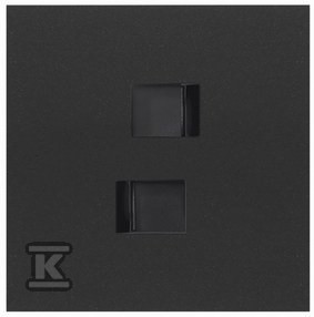 Panel 1-krotny: 2 gniazda RJ45, czarny mat, SIMON100
