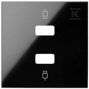 Pokrywa do gniazda USB podwójnego, czarny, SIMON100