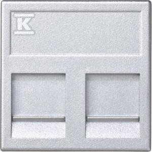 Płytka K45, 2x RJ z osłoną, uniwersalna, aluminium, CONNECT o
