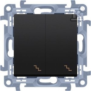 Łącznik schodowy podwójny z podświetleniem LED (moduł) 10AX, 250V~, zaciski