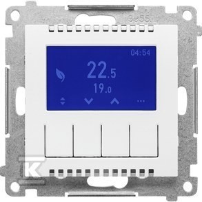 Termostat programowalny z wyświetlaczem (moduł): Biały mat, SIMON55