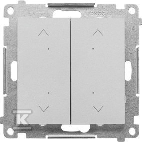 Łącznik/przycisk roletowy podwójny, elektroniczny (moduł): Aluminium mat, SIMON55