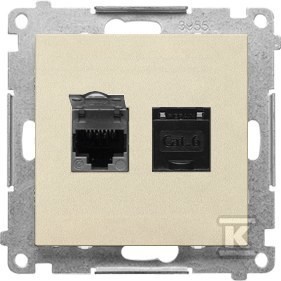 Gniazdo komputerowe podwójne RJ45 kategoria 6 z przesłoną przeciwkurzową (moduł):