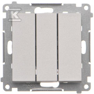 Przycisk potrójny (moduł) 10 AX, 250 V~, szybkozłącza: Aluminium mat,