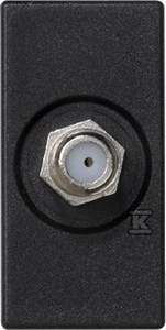 Płytka K45/2 gniazdo SAT (F) żeńskie 22,5x45mm + wkład, grafit