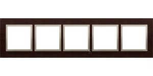 Ramka 5-krotna Nature-Drewno, ZŁOTE WENGE, IP20/IP44' ('IP44-zastosować uszczelki DUN4), SIMON54