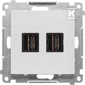 Gniazdo HDMI podwójne (moduł): Jasnoszary mat, SIMON55