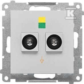 Gniazdo ekwipotencjalne podwójne (moduł): Aluminium mat, SIMON55