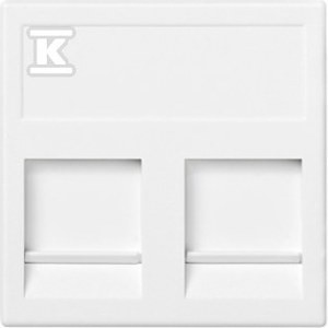 Płytka K45, 2-krotna RJ z osłoną, uniwersalna, biały