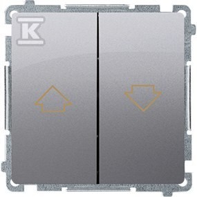 Przycisk roletowy (moduł) 10AX, 250V~, zaciski śrubowe, stal inox, BASIC