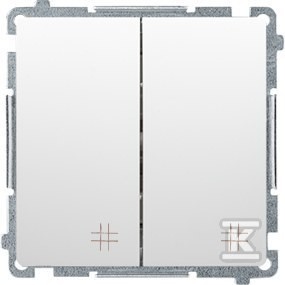 Łącznik krzyżowy podwójny (moduł) 10AX, 250V~, szybkozłącza, biały, BASIC MODUŁ