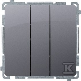 Przycisk potrójny z podświetleniem LED (moduł) 10AX, 250V~, szybkozłącza, srebrny