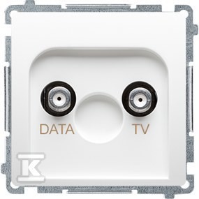 Gniazdo antenowe TV-DATA (moduł) 1x wejście: 51000 MHz, biały, BASIC
