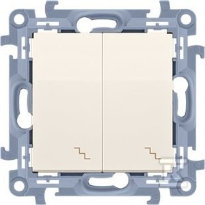 Łącznik schodowy podwójny z podświetleniem LED (moduł) 10AX, 250V~, zaciski