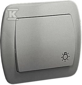 Przycisk światło 10AX, 250V~, zaciski śrubowe, aluminiowy, AKORD