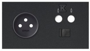 Panel 2-krotny: 1 gniazdo + 1 TV + 1 RJ45,