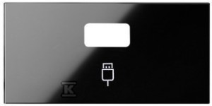 Pokrywa do gniazda USB pojedynczego (mechanizm 1/2), czarny, SIMON100 o