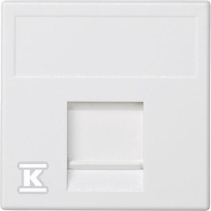 Płytka K45, 1x RJ z osłoną, KRONE HK, czysta biel,