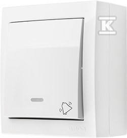 Przycisk dzwonek natynkowy z podświetleniem, IP44, 10 AX, 250 V~,