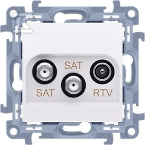 Gniazdo antenowe satelitarne podwójne SAT-SAT-RTV (moduł). Tłum: SAT 1-0.5 dB,
