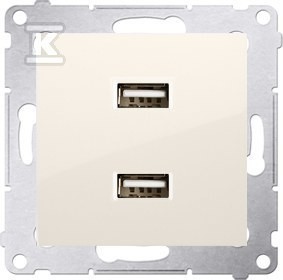 Ładowarka 2 x USB (moduł), 45659 A, 5V DC, 230V,
