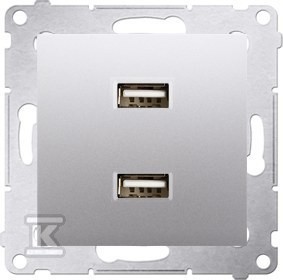 Ładowarka 2 x USB (moduł), 45659 A, 5V DC, 230V,