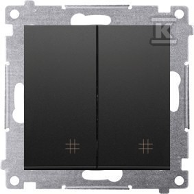 Łącznik krzyżowy podwójny (moduł) 10AX, 250V~, szybkozłącza, czarny mat Simon54