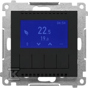Termostat programowalny z wyświetlaczem (moduł): Czarny mat, SIMON55