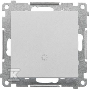 Przycisk „światło” (moduł) 10 AX, 250 V~, szybkozłącza: Aluminium mat,