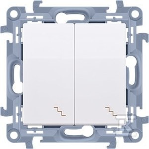 Łącznik schodowy podwójny z podświetleniem LED (moduł) 10 AX, 250