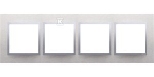 Ramka 4-krotna Nature-Metal, INOX KLASYCZNY, IP20/IP44' ('IP44-zastosować uszczelki DUN4), SIMON54